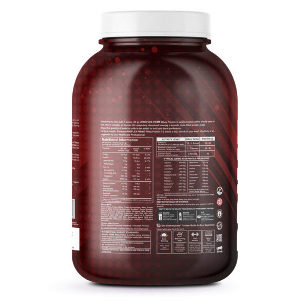 Bigflex Prime Whey Protein 2kg | 24g protein | Whey Isolate Primary Source | With Sunfiber & Digezyme for better Digestion - 2KG - Chocolate Chips - Image 2